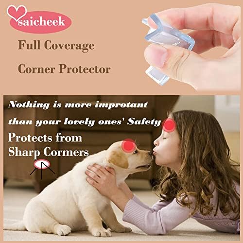 saicheek 4Pcs Small(Length: 1.4inch) Silicone Corner Protector Baby Proofing Table Corner Protectors for Baby Strong Adhesive T Shaped Baby Head Protector Table Corner Protectors for Furniture (4) - Image 2